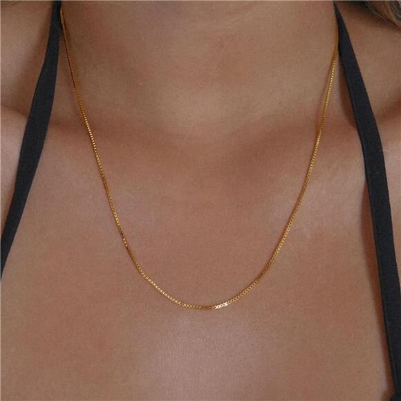 3 Gold Layered Necklaces Anastasia, 14K Gold Plated Dainty Gold Chain Choker - Picture 7 of 8